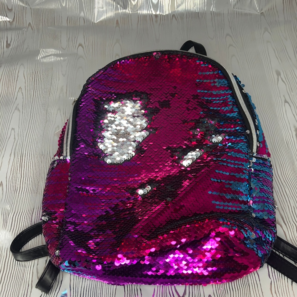 Reversible sequin girls backpack
